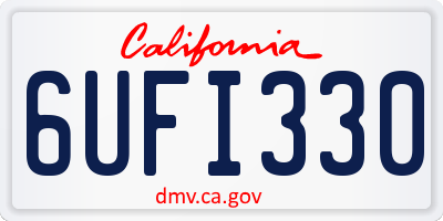 CA license plate 6UFI330
