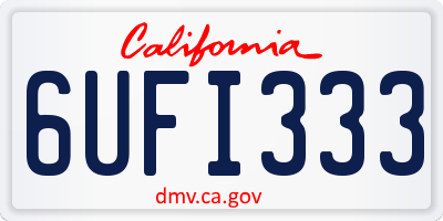 CA license plate 6UFI333