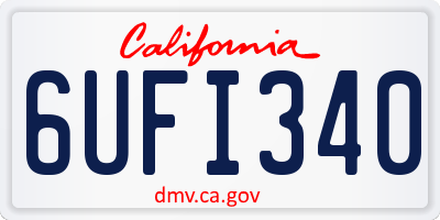 CA license plate 6UFI340