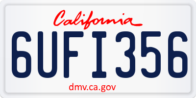 CA license plate 6UFI356