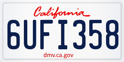 CA license plate 6UFI358