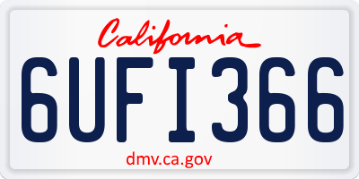 CA license plate 6UFI366