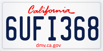 CA license plate 6UFI368