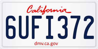 CA license plate 6UFI372