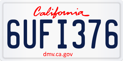CA license plate 6UFI376