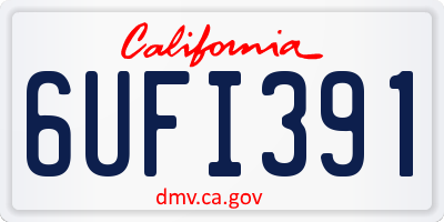 CA license plate 6UFI391