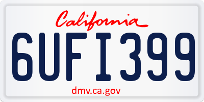 CA license plate 6UFI399