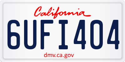 CA license plate 6UFI404
