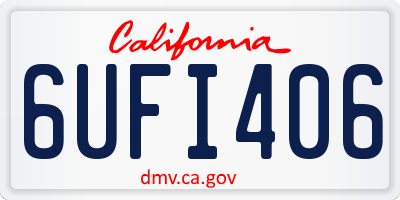 CA license plate 6UFI406