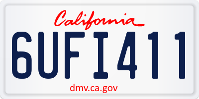 CA license plate 6UFI411
