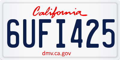 CA license plate 6UFI425
