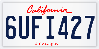 CA license plate 6UFI427