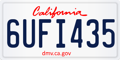 CA license plate 6UFI435