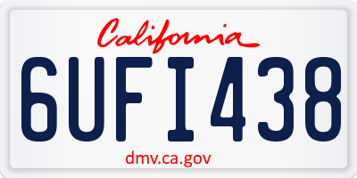 CA license plate 6UFI438