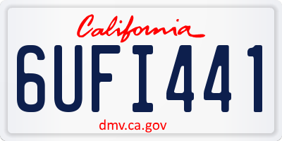 CA license plate 6UFI441