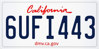 CA license plate 6UFI443