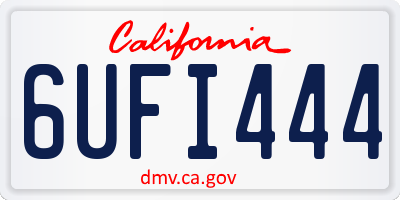 CA license plate 6UFI444