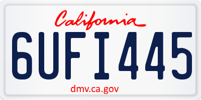 CA license plate 6UFI445