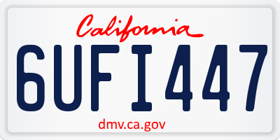 CA license plate 6UFI447