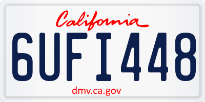 CA license plate 6UFI448