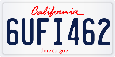 CA license plate 6UFI462