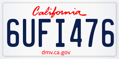 CA license plate 6UFI476