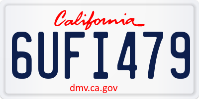 CA license plate 6UFI479
