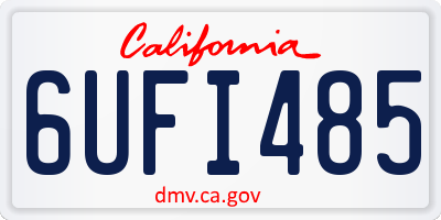 CA license plate 6UFI485