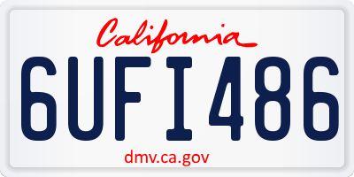 CA license plate 6UFI486
