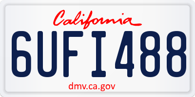 CA license plate 6UFI488