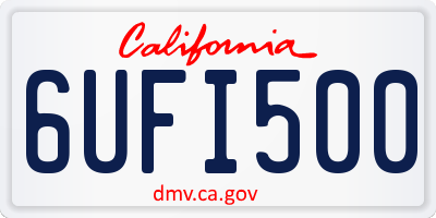 CA license plate 6UFI500