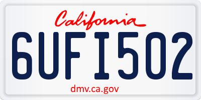 CA license plate 6UFI502