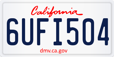 CA license plate 6UFI504