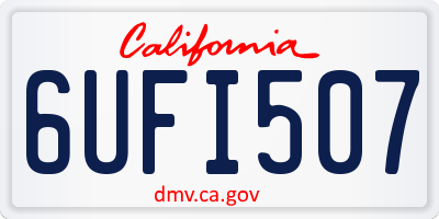 CA license plate 6UFI507