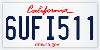 CA license plate 6UFI511