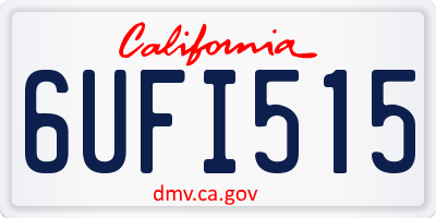 CA license plate 6UFI515