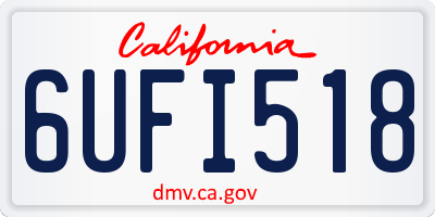 CA license plate 6UFI518