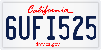 CA license plate 6UFI525