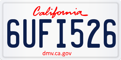 CA license plate 6UFI526