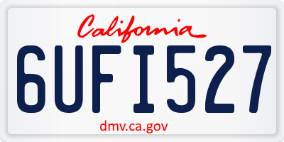 CA license plate 6UFI527