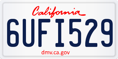 CA license plate 6UFI529