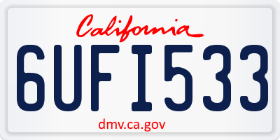 CA license plate 6UFI533