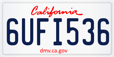 CA license plate 6UFI536