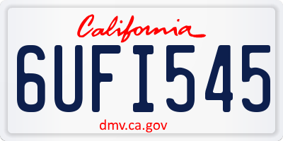 CA license plate 6UFI545