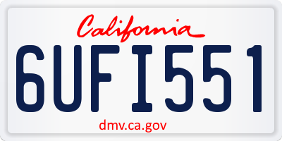 CA license plate 6UFI551
