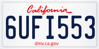 CA license plate 6UFI553