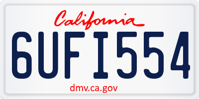 CA license plate 6UFI554