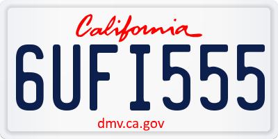 CA license plate 6UFI555