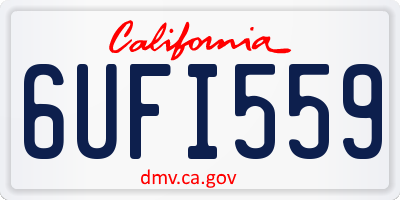 CA license plate 6UFI559