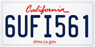 CA license plate 6UFI561
